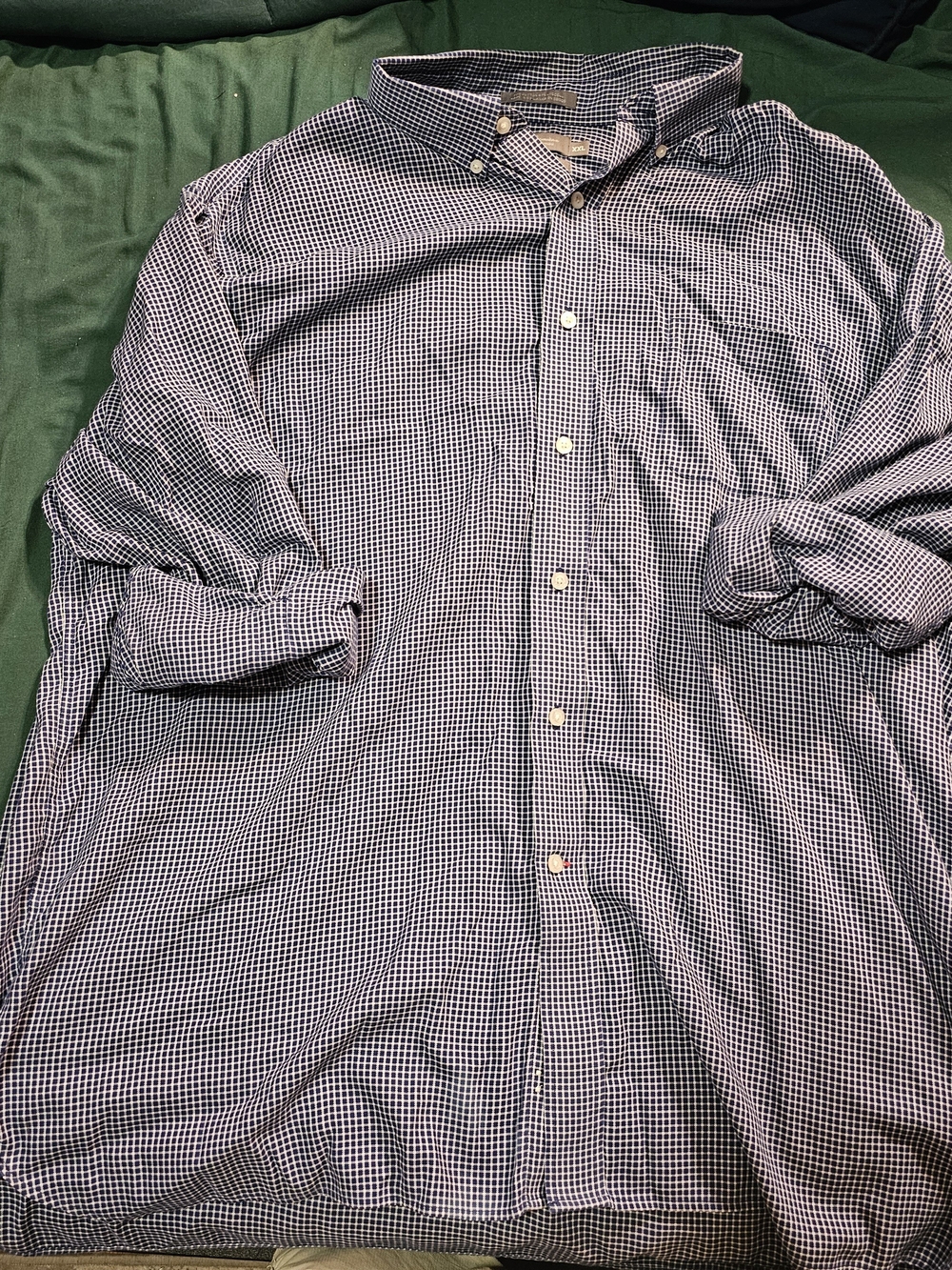 Daniel Cremieux Navy and White Micro-Check Button-Down Shirt